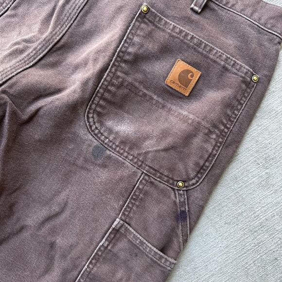 Vintage Y2K dark brown Carhartt double knee work wear carpenter pants - Picture 7 of 7
